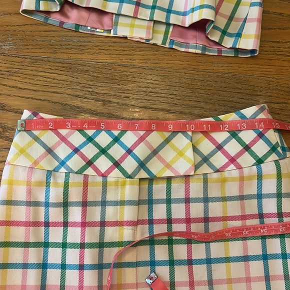 🌈💕🌷ADORABLE! Milly of New York rainbow plaid wool skirt set/suit sz4 - Picture 13 of 15